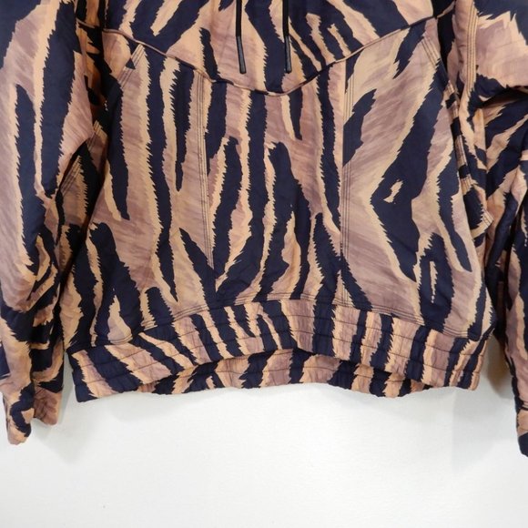 FREE PEOPLE Movement JACKET Pullover Windbreaker S Black Brown Walk the Line NEW - Picture 6 of 10